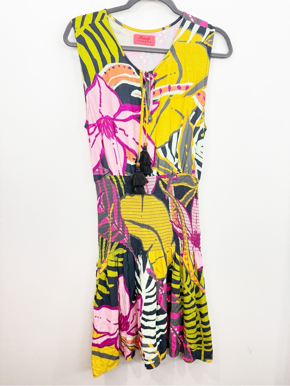 Maaji Spotlight Dress Floral Smocked Size Large